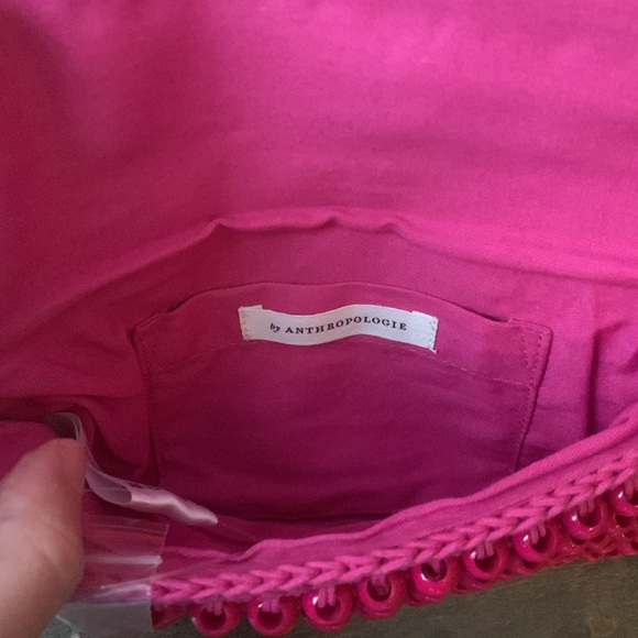 Brand New Anthropologie beads crossbody bag in Pink - Picture 7 of 11